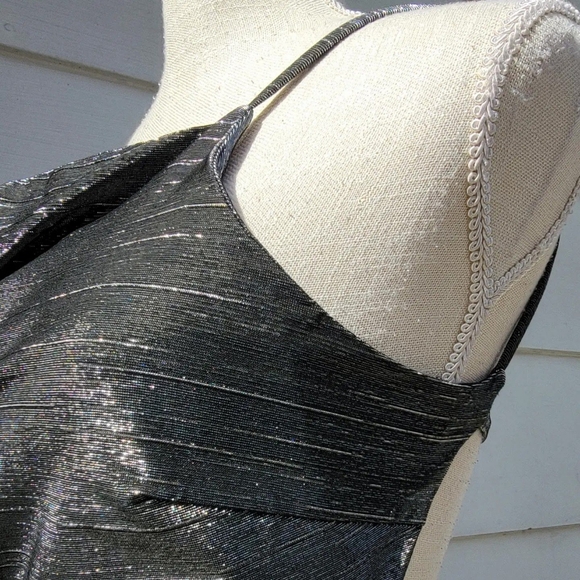Playful Metallic Open Back Dress - Picture 4 of 4